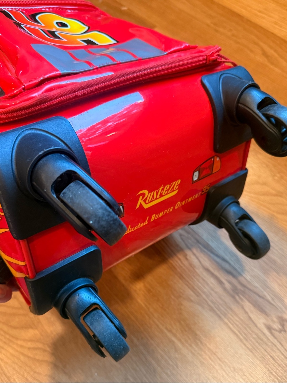 Disney Pixar Cars Lightning McQueen Rolling Luggage Suitcase Kids Vacation Bag - Picture 3 of 14